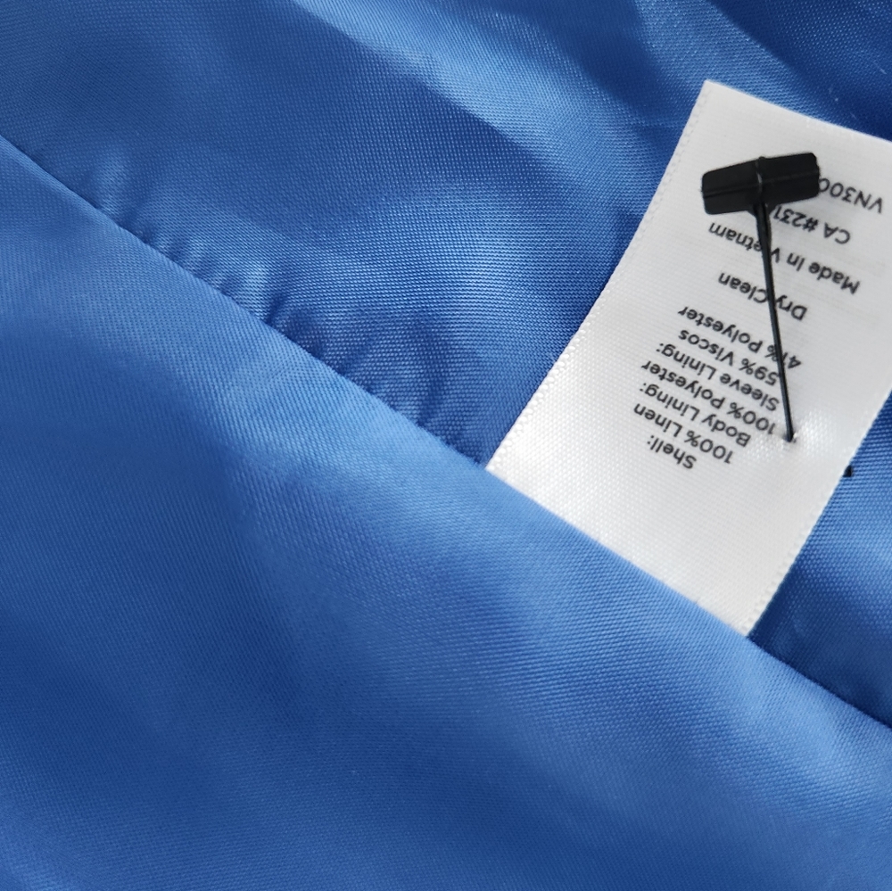 Talbots Chambray Blue Linen 2 Button Lined Blazer… - image 5